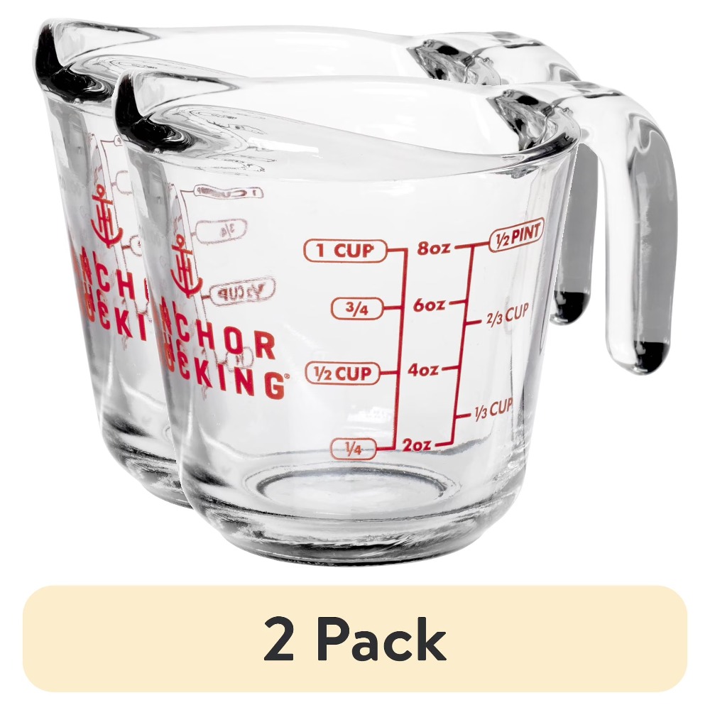 Kitchen Baking Area - 2-Pack Glass Measuring Cups Set with