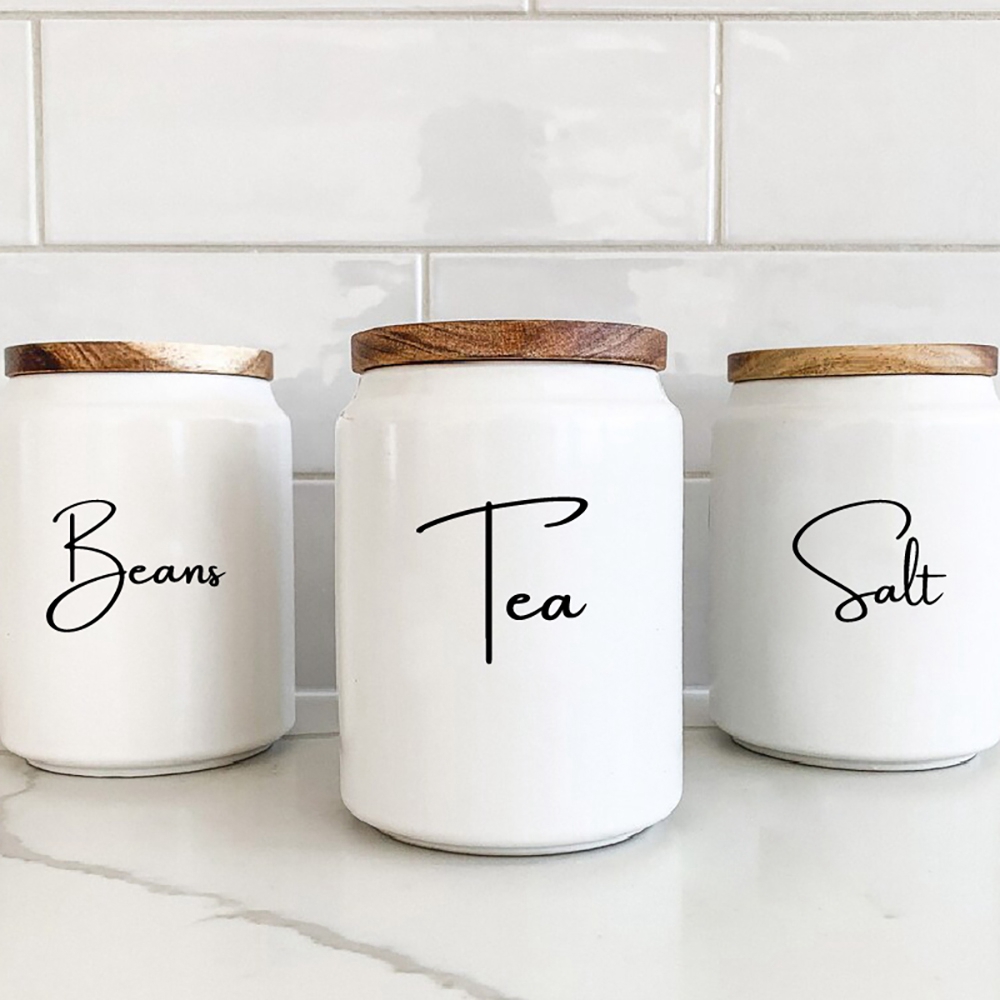 Kitchen Baking Wall Art - Kitchen Organization Canister Jar Labels Sticker