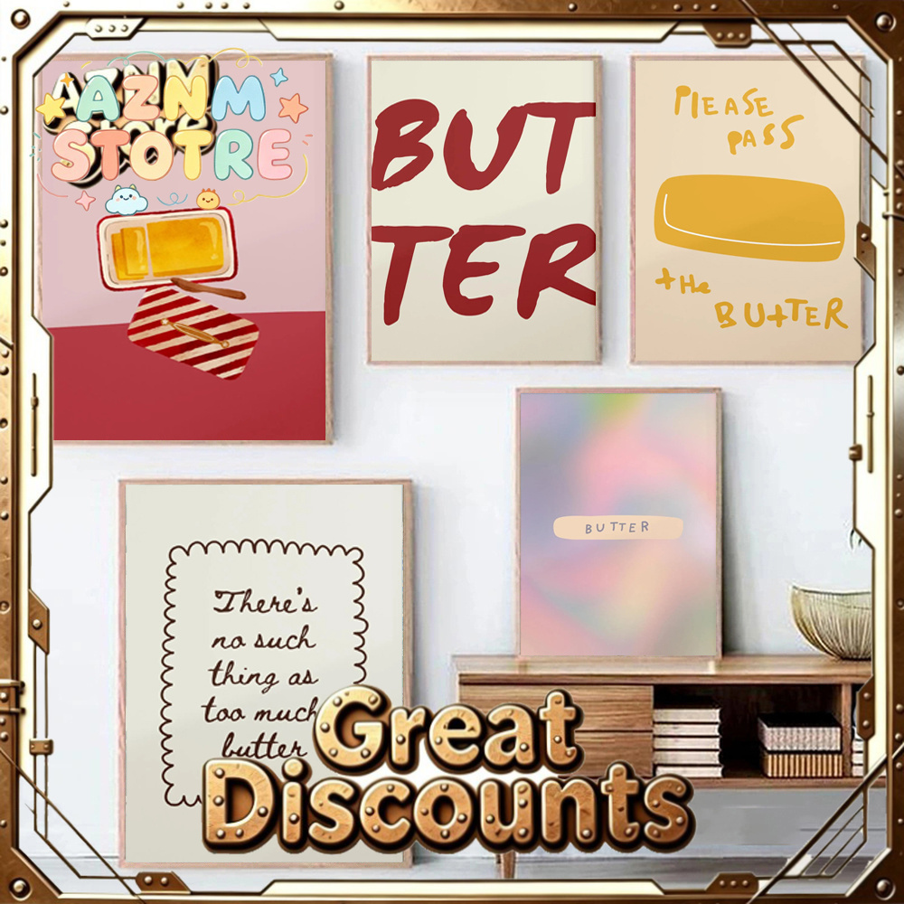 Kitchen Baking Wall Art - 1pc Butter Poster Minimalist Kitchen Decor
