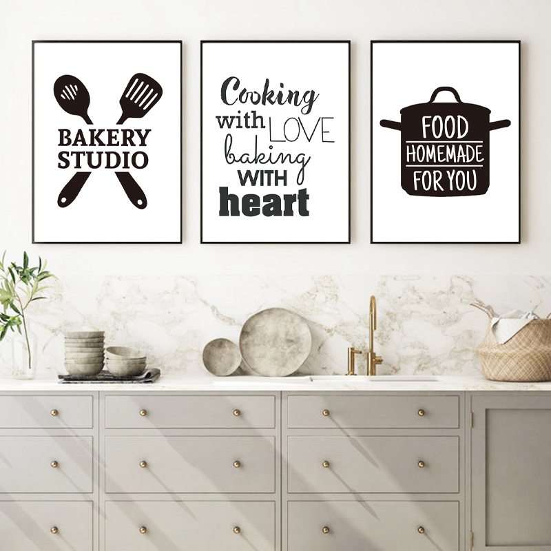 Kitchen Baking Wall Art - Cooking With Love Kitchen Quote Wall