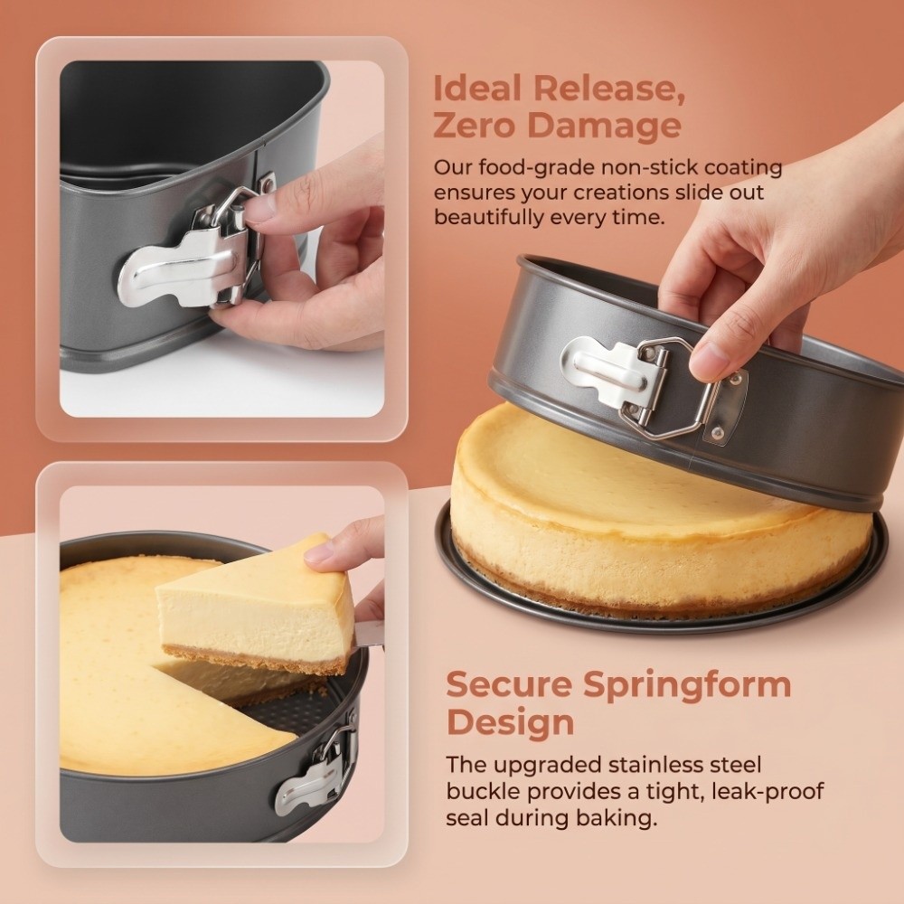 Springform Pan Set - 3pcs Carbon Steel Cake Pan Set