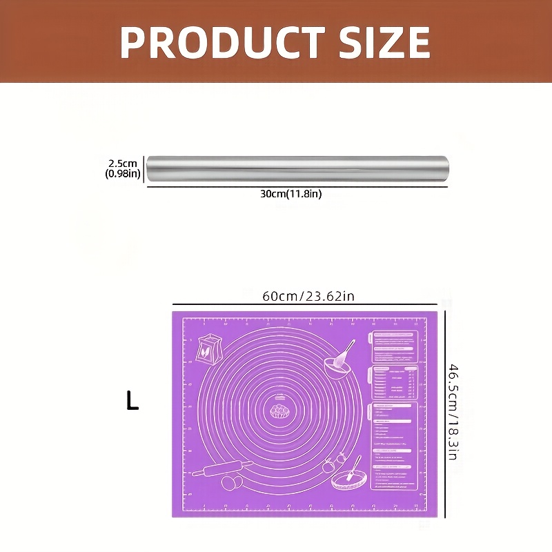 2Pcs Silicone Dough Mat & Roll - Kitchen Roll Baking review and price