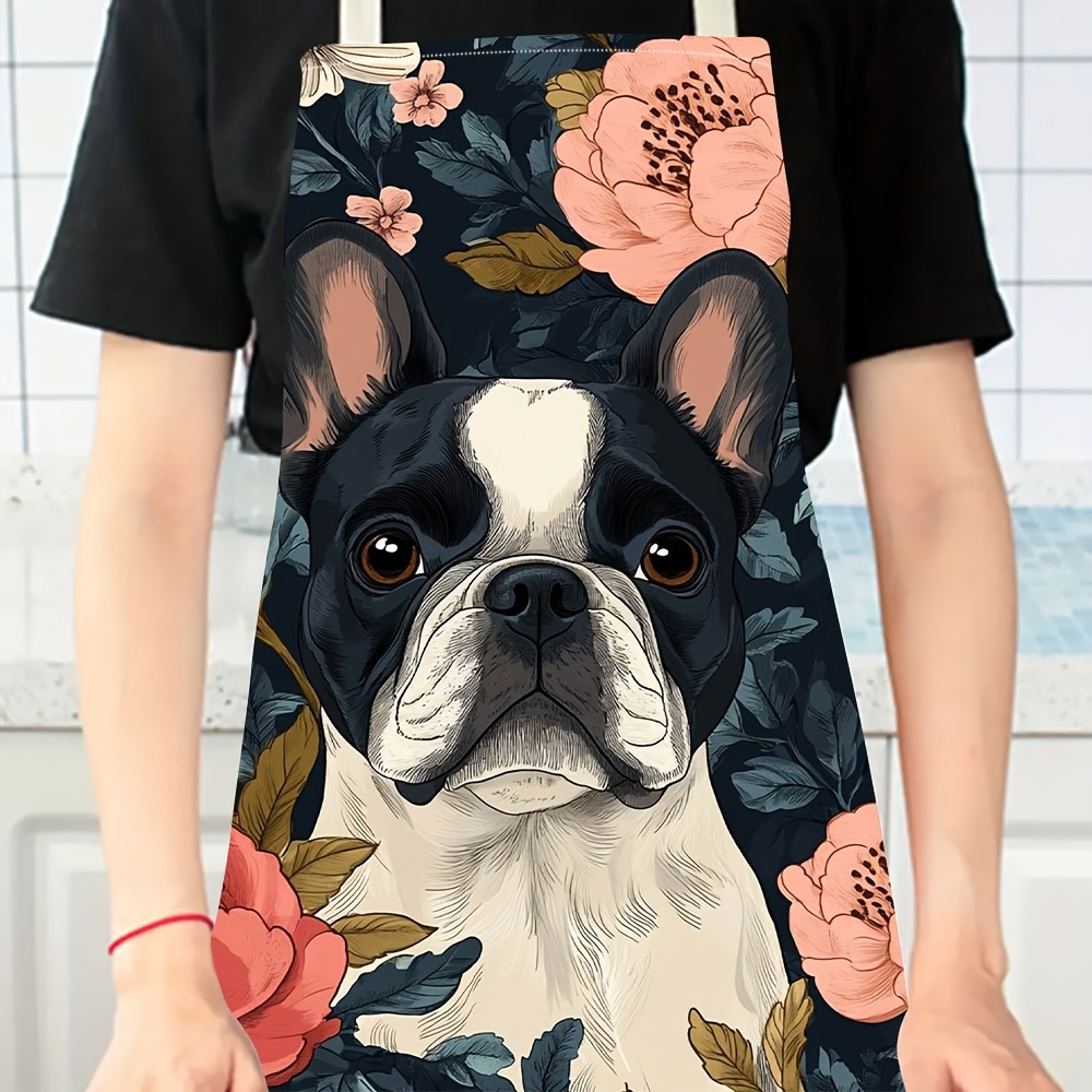 French Bulldog Floral Apron -  - Kitchen Baking Ideas review and price