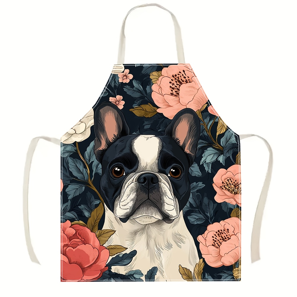 French Bulldog Floral Apron -  - Kitchen Baking Ideas review and price
