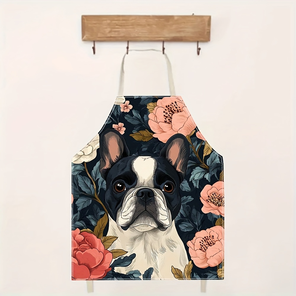 French Bulldog Floral Apron -  - Kitchen Baking Ideas review and price