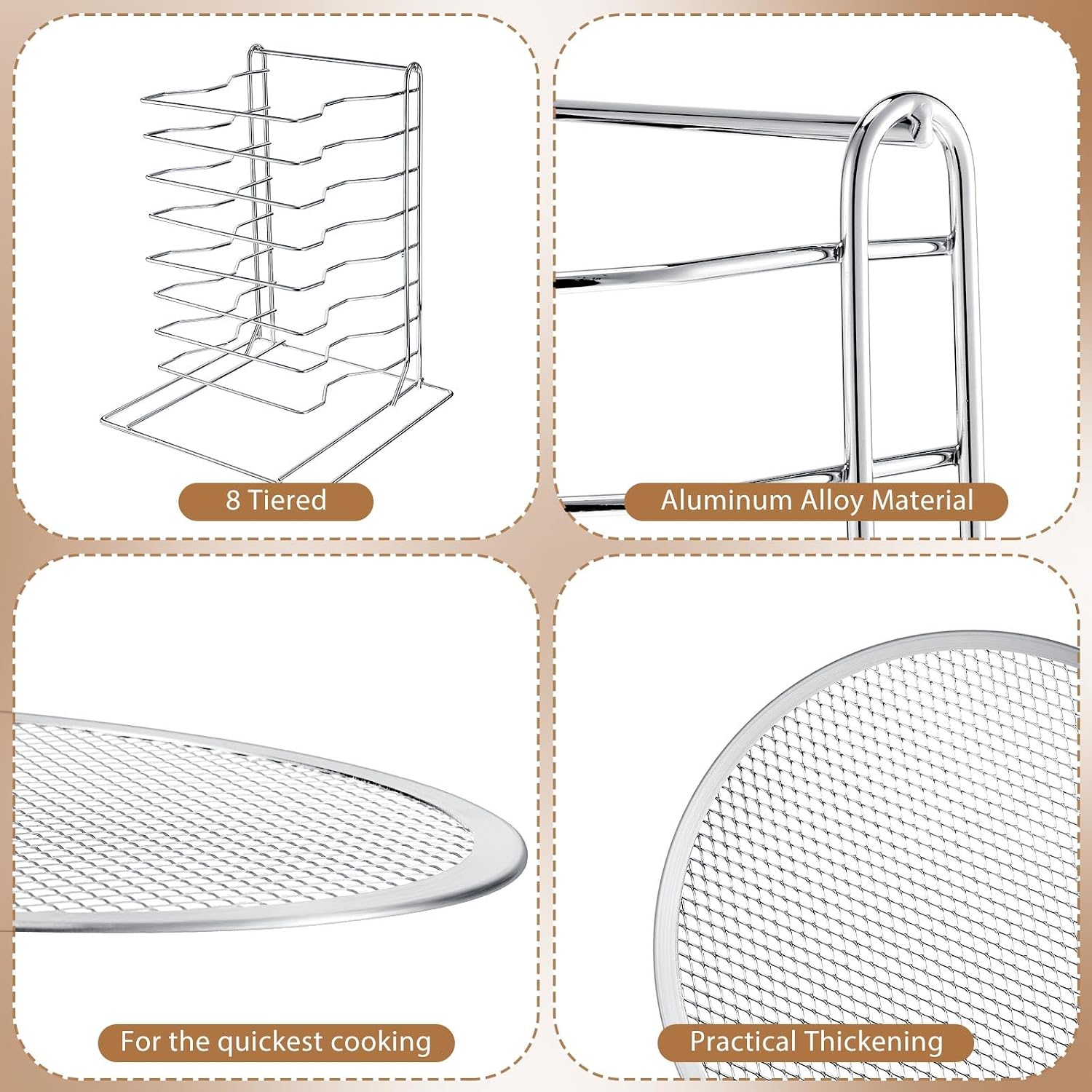 Pizza Rack 8 Tiered Stand With - Kitchen Baking Pan Set review and price