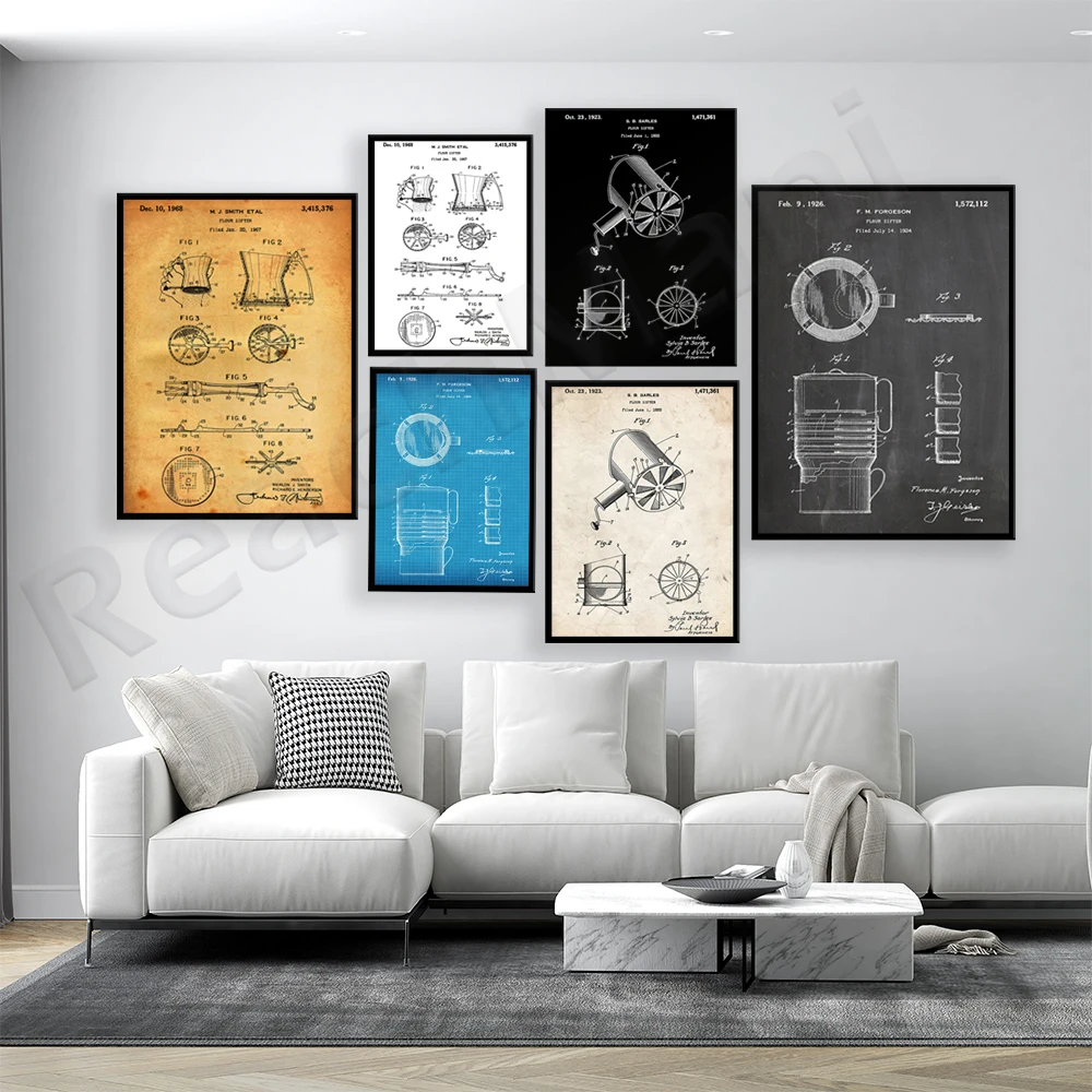 Flour Sieve 1926 Patent Print, - Kitchen Baking Wall Art review and price