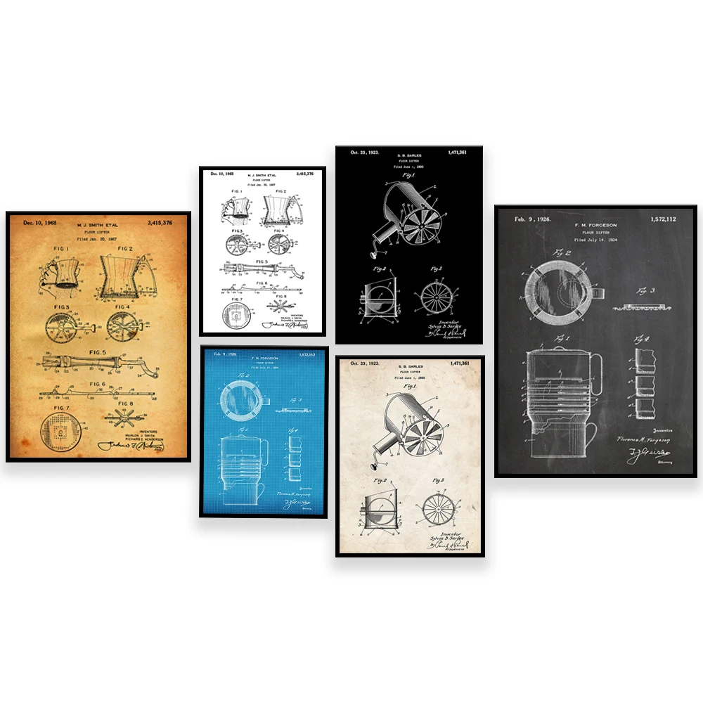Flour Sieve 1926 Patent Print, - Kitchen Baking Wall Art review and price