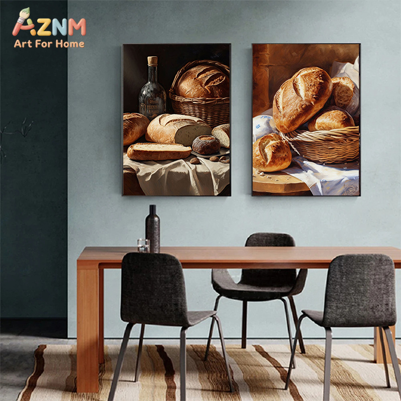 AZNM Realistic Fresh Baked Bre - Kitchen Baking Wall Art review and price