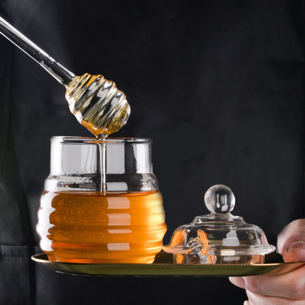 Transparent Honey Pot with Dip - Kitchen Baking Pan Set review and price