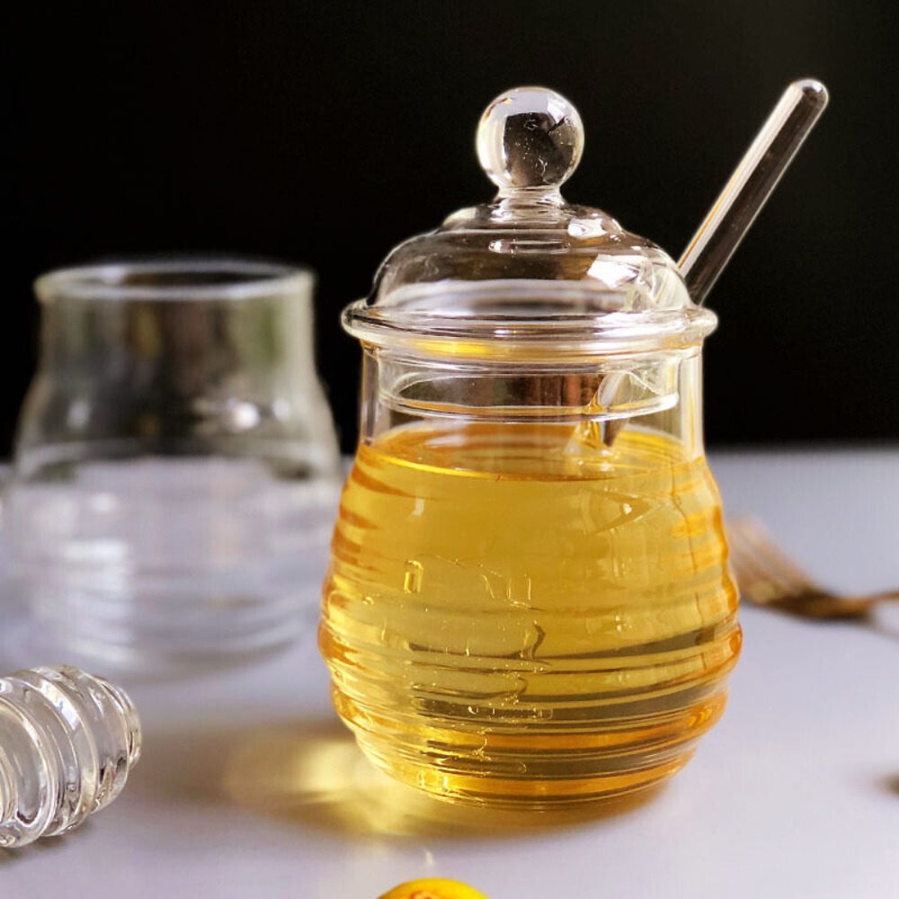 Transparent Honey Pot with Dip - Kitchen Baking Pan Set review and price