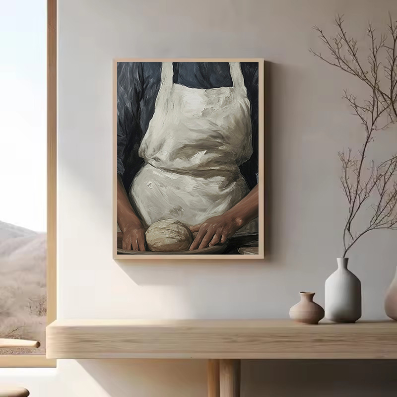 French Kitchen Woman Baking Br - Kitchen Baking Wall Art review and price