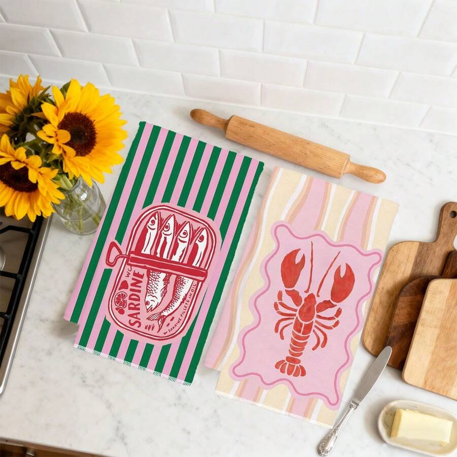2Pcs, Pink and Green Striped S - Kitchen Baking Must Haves review and price