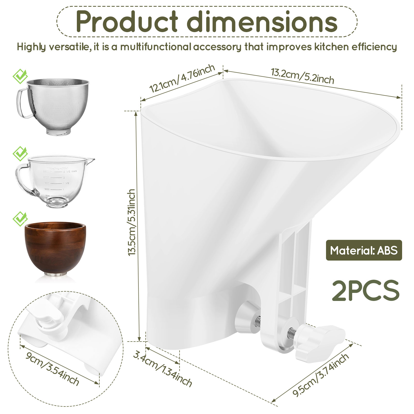 Spill Proof Flour Funnel for 4 - Kitchen Baking Mixer review and price