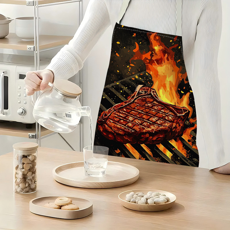 1pc BBQ Steak Apron with Flame - Kitchen Baking Ideas review and price