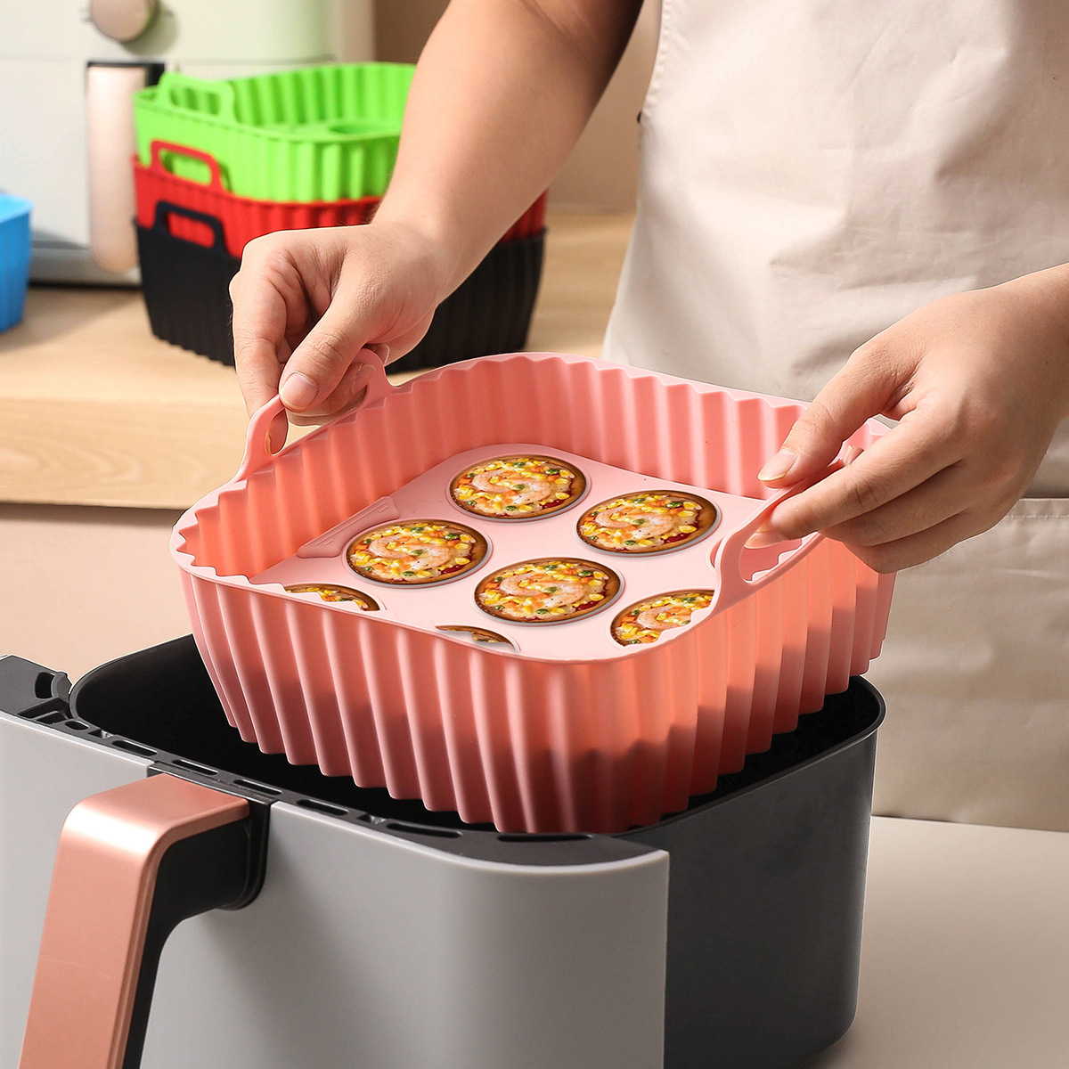 2pcs Silicone Air Fryer Liners - Kitchen Baking Pan Set review and price