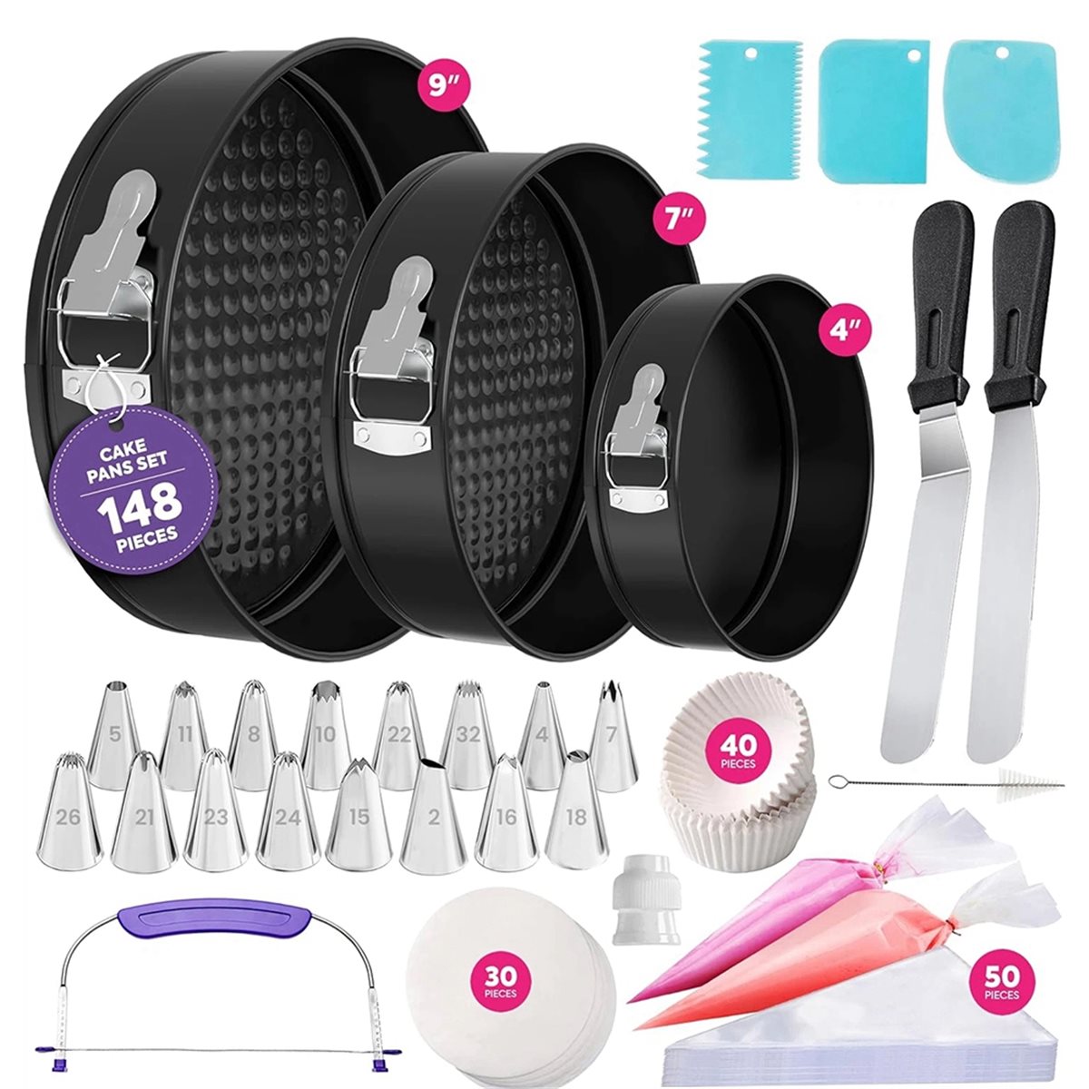 AIMA 148PCS Cake Pan Set for B - Springform Pan Set review and price