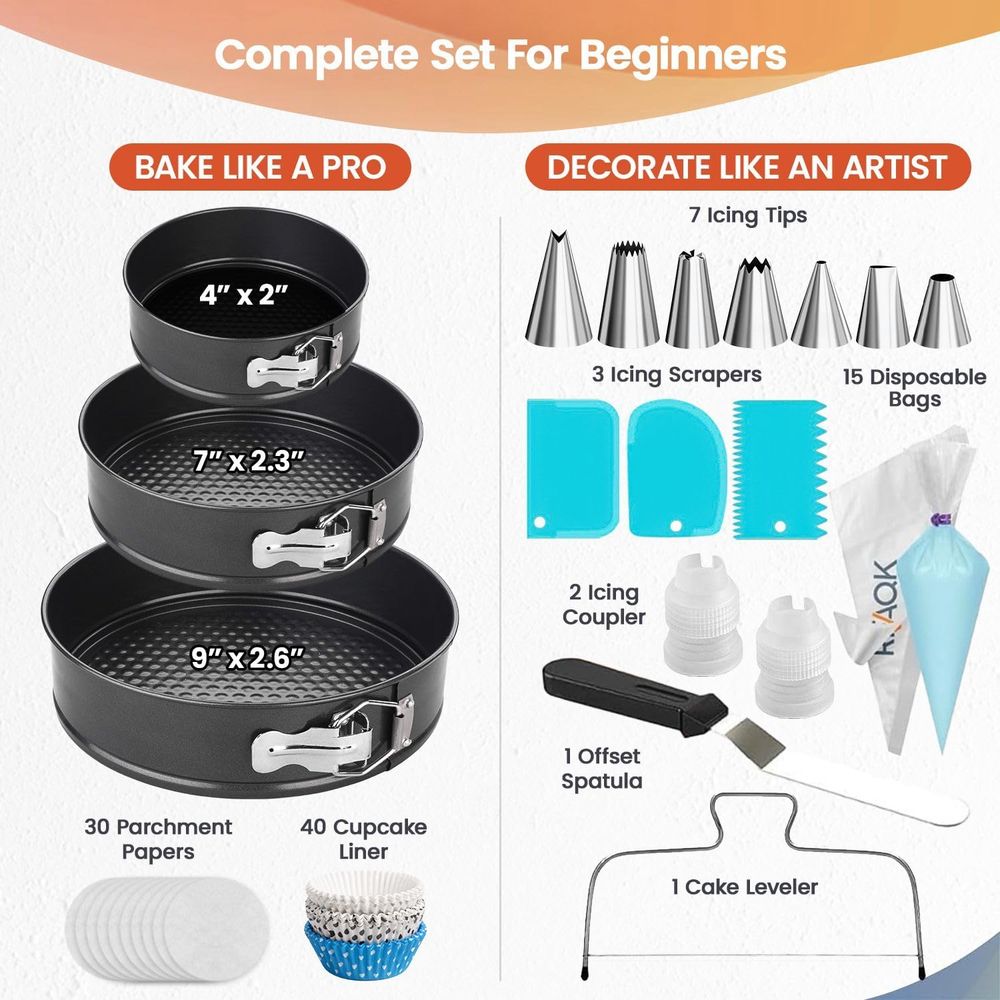 100pcs Cake Pan Set: 3-Piece N - Springform Pan Set review and price
