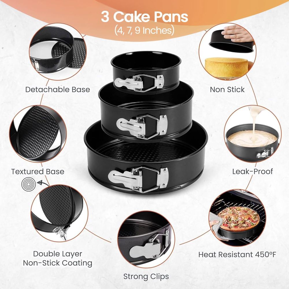 100pcs Cake Pan Set: 3-Piece N - Springform Pan Set review and price